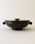 Swedish 1930s bronze lidded dish by Nilsson & Johansson with dark patina and side handles
