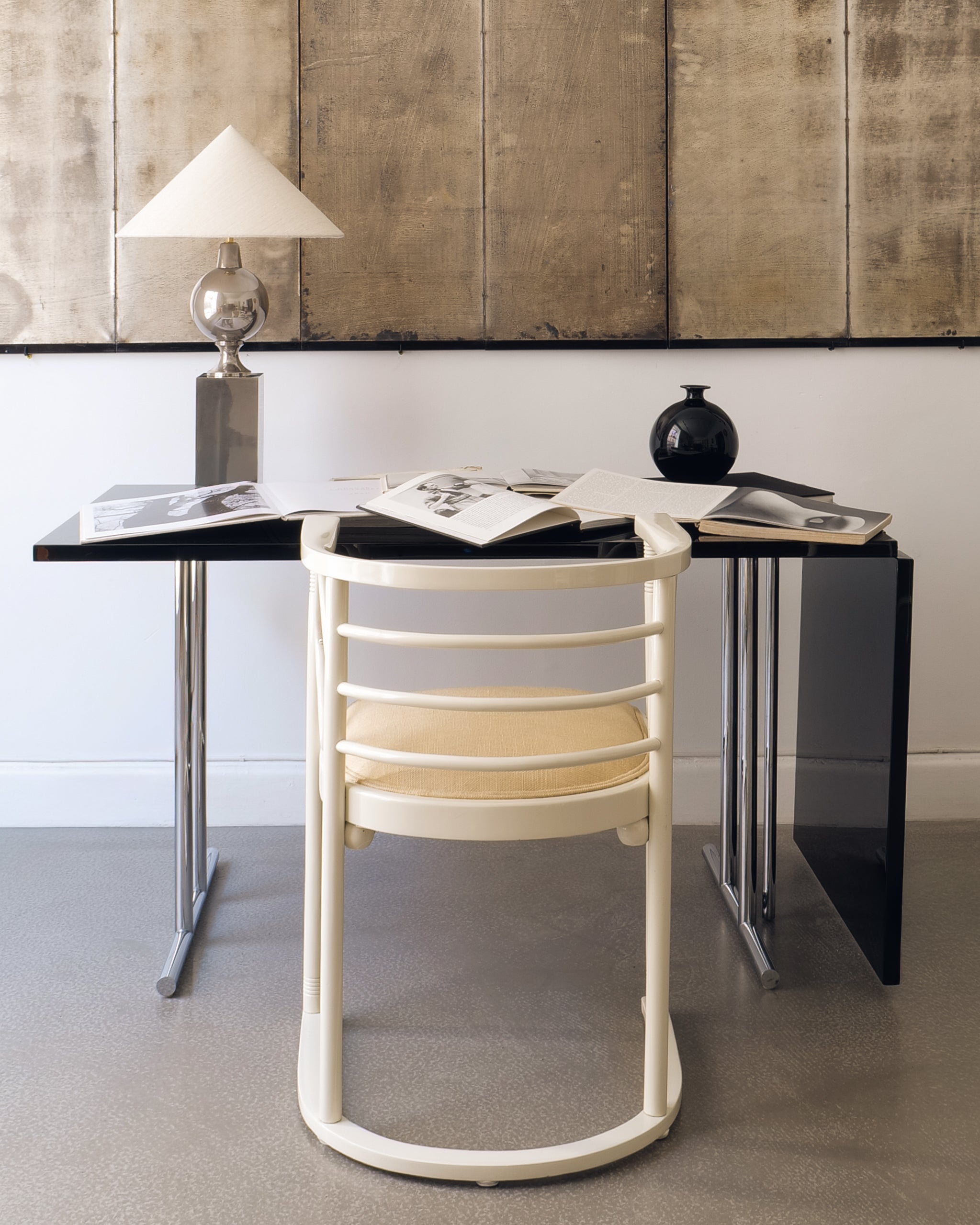 Philippe Barbier Chrome Table Lamp 1970