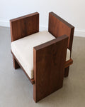 Chair, 2016, Jesper Sundberg Örtegren, solid walnut and nubuck, two chairs three-quarter front-left view