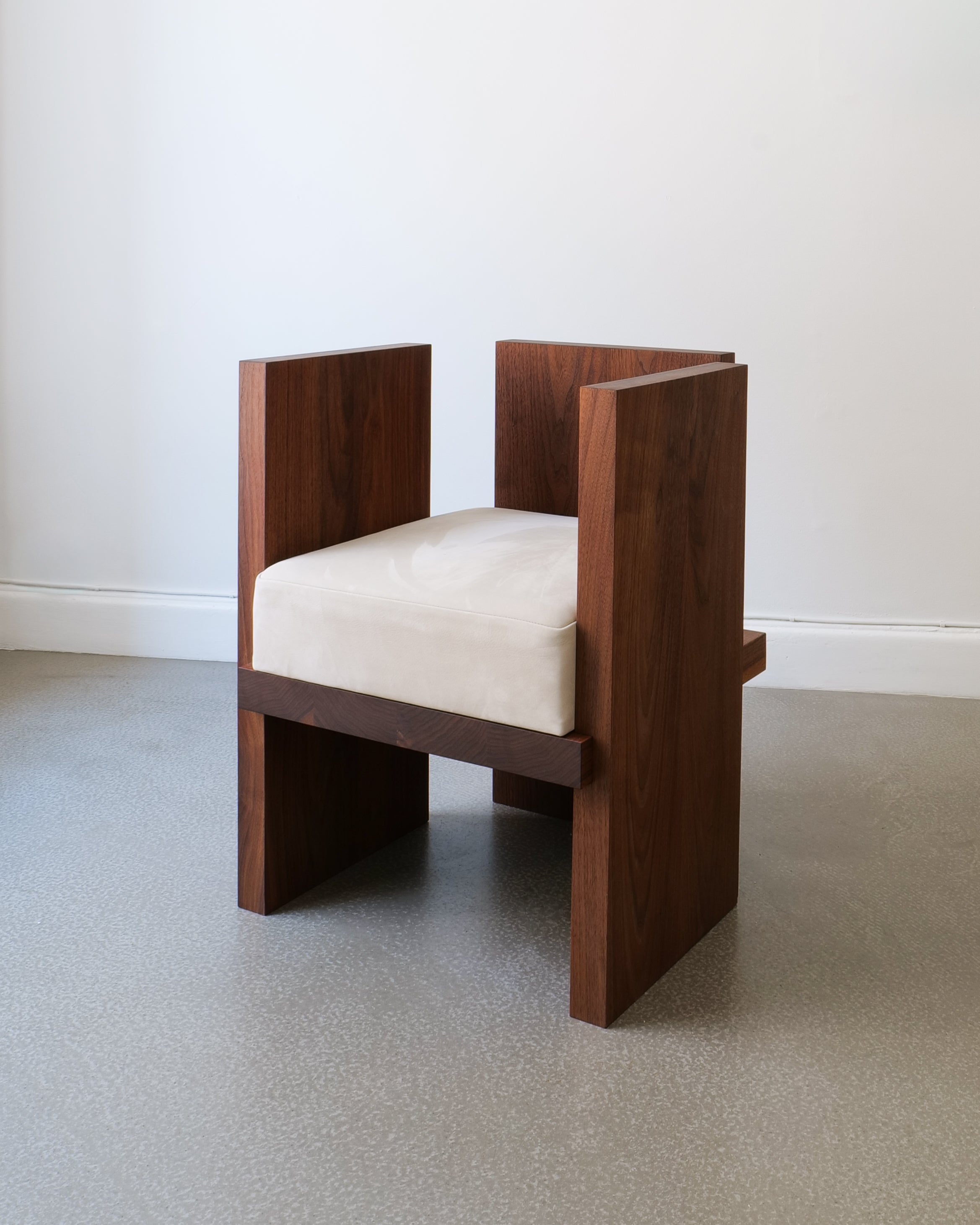 Chair, 2016, Jesper Sundberg Örtegren, side profile showing walnut construction and seat depth