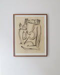 Edvard Andersson Komposition XIII 1930, charcoal on paper, cubist composition with interlocking curved and angular forms