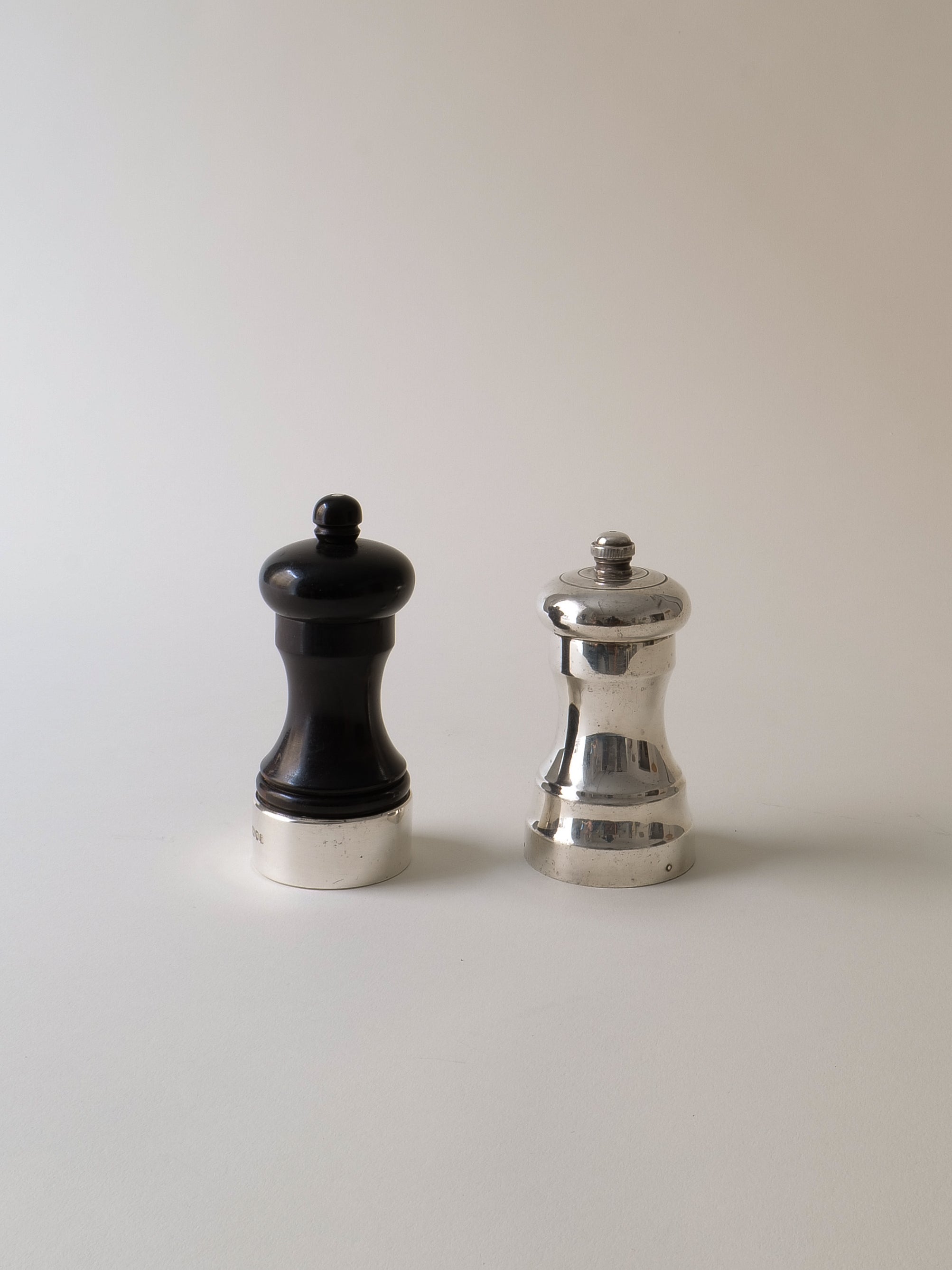 English Silver Salt and Pepper Grinders