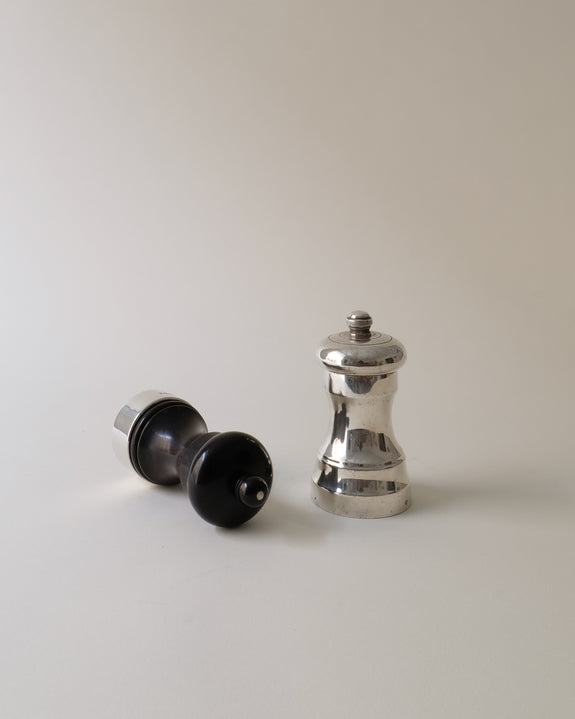 English Silver Salt and Pepper Grinders