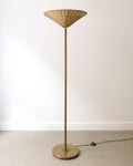Harold Notini for Böhlmarks floor lamp 1940s, patinated brass, full view