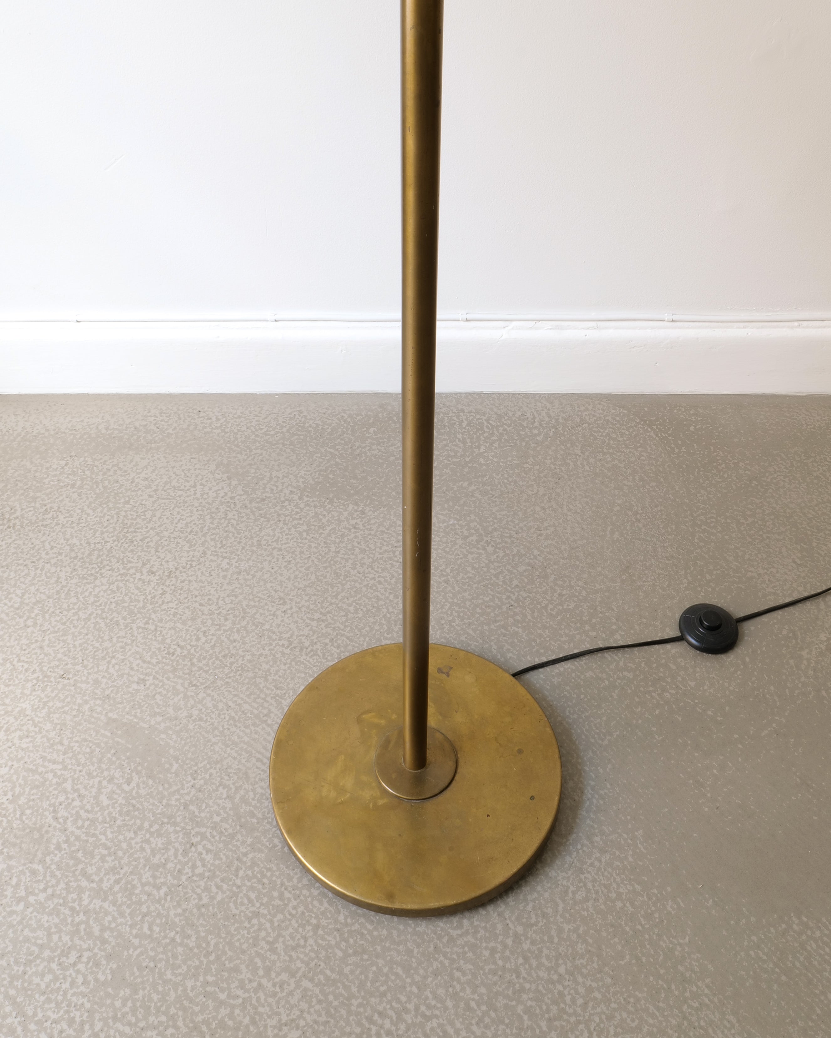 Harold Notini Böhlmarks floor lamp, patinated brass stem detail