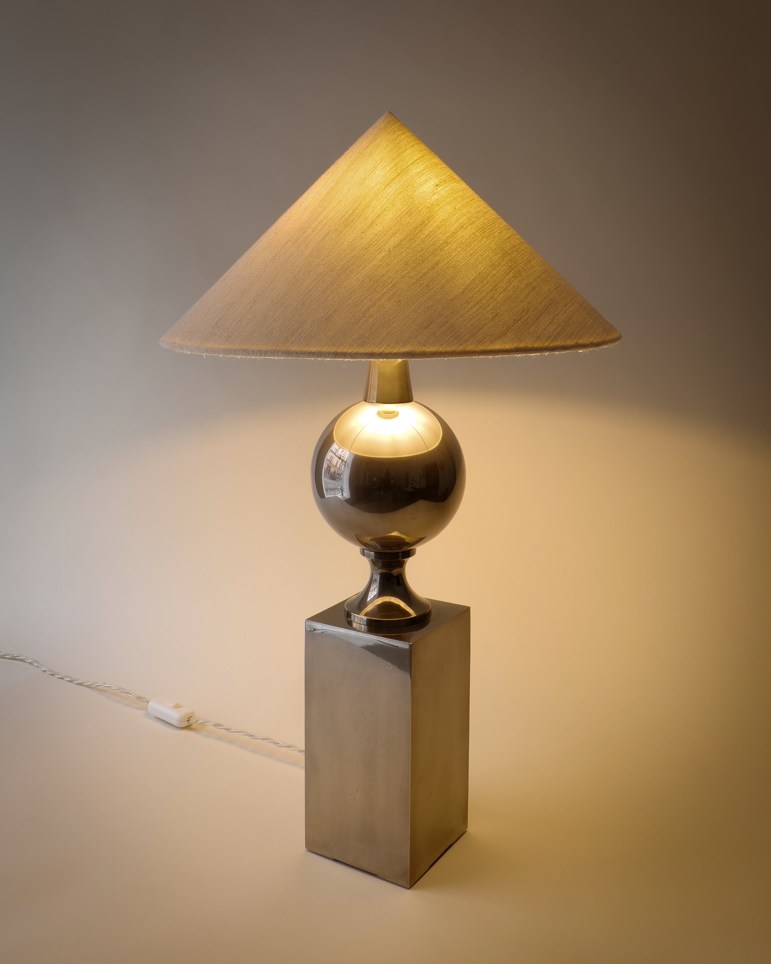 Philippe Barbier Chrome Table Lamp 1970