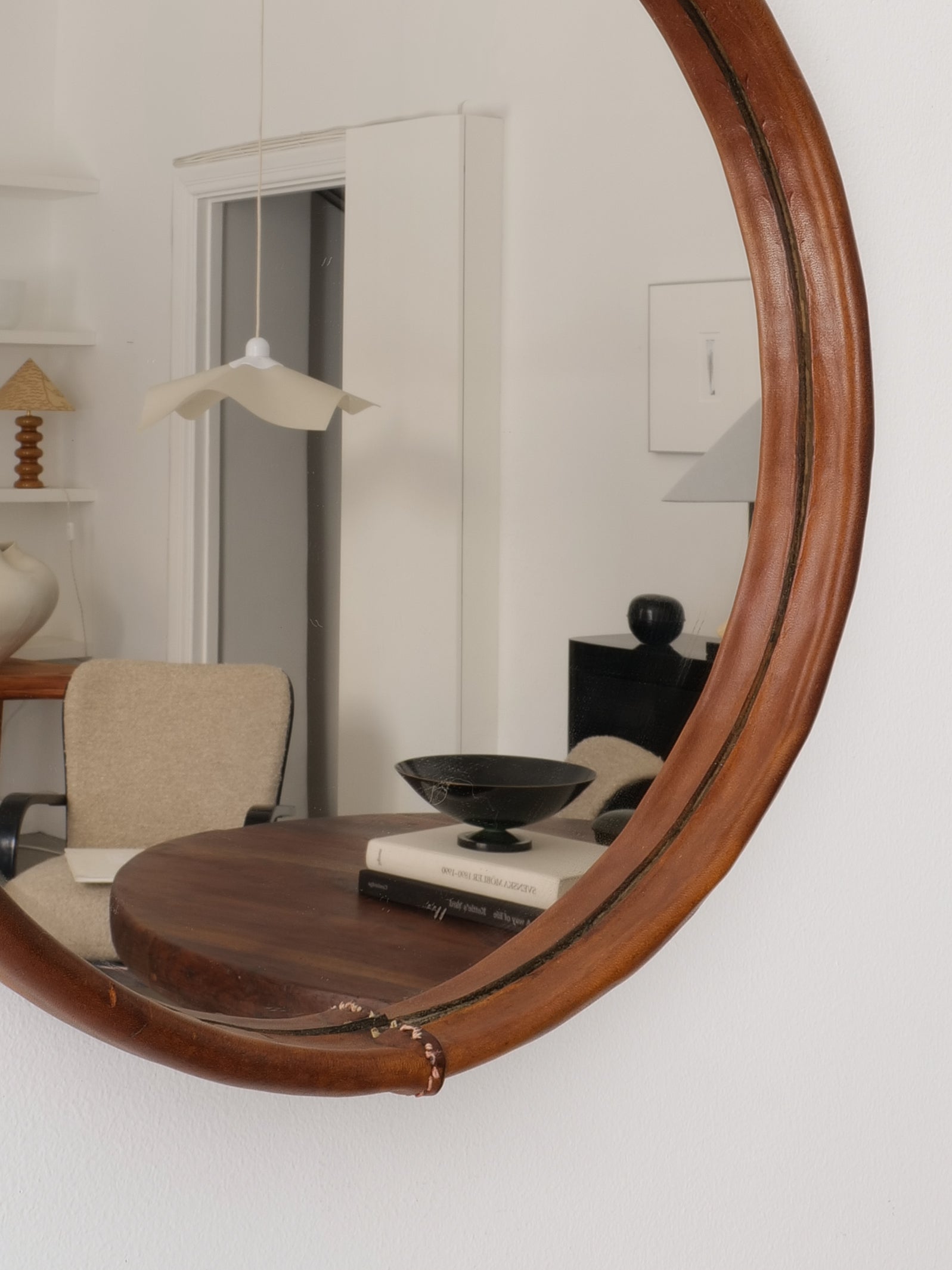 Saddle Leather Mirror 1950s