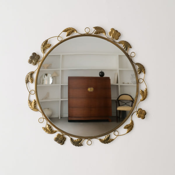 Swedish Modern Brass Mirror 1940s