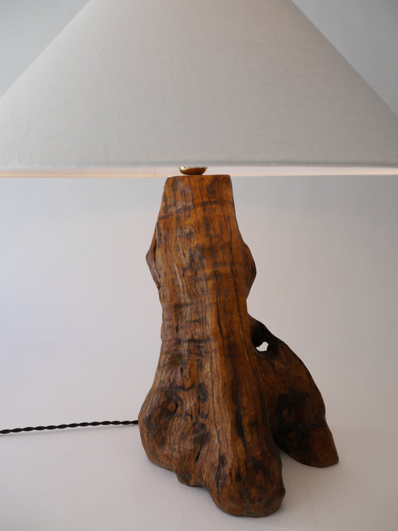 French Olive Wood Lamp