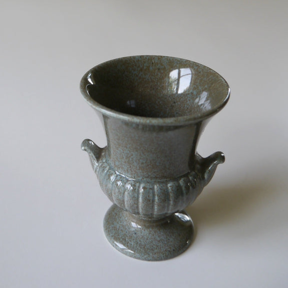 ceramic, mini, vase, mottled, grey, brown, glaze, stand